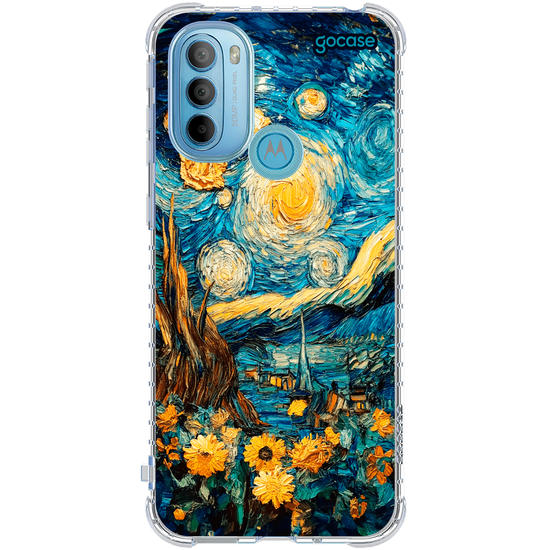 Capinha para celular  Noite Estrela com Girassóis