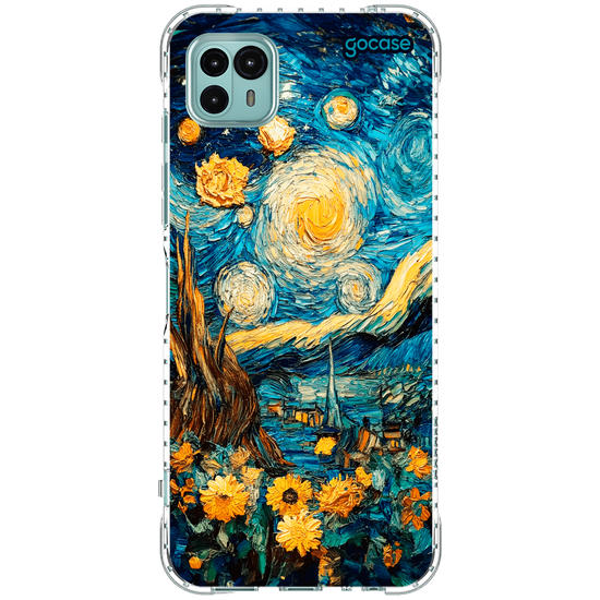 Capinha para celular  Noite Estrela com Girassóis