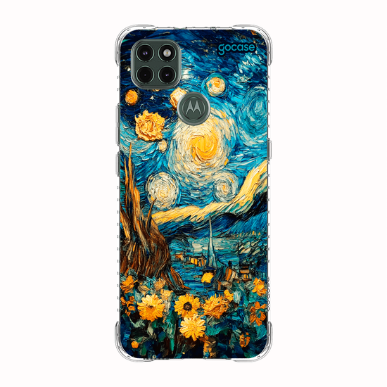Capinha para celular  Noite Estrela com Girassóis