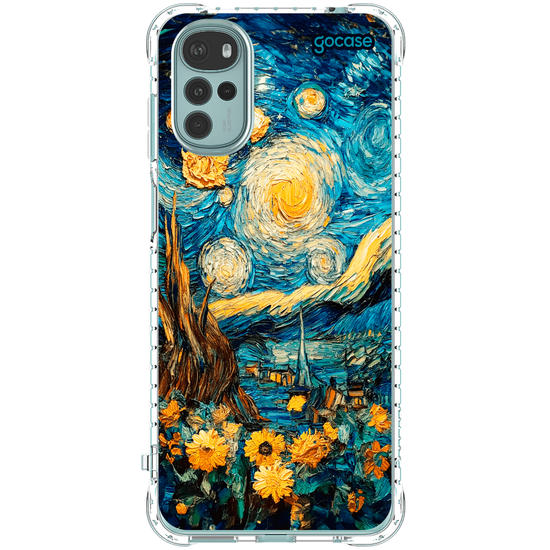 Capinha para celular  Noite Estrela com Girassóis