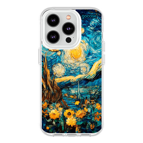 Capinha para celular  Noite Estrela com Girassóis