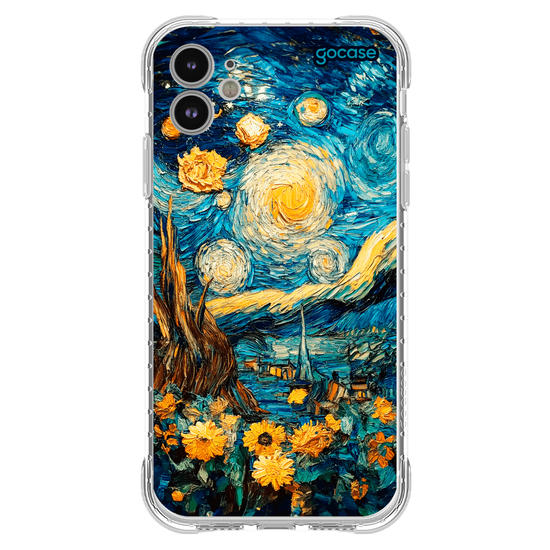 Capinha para celular  Noite Estrela com Girassóis