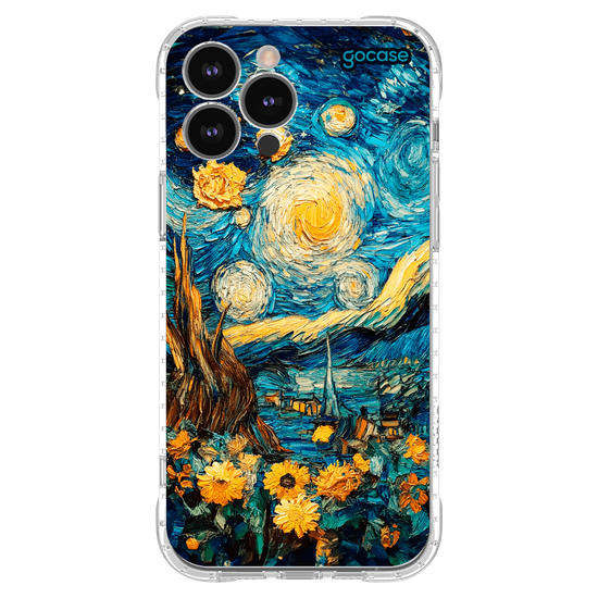 Capinha para celular  Noite Estrela com Girassóis