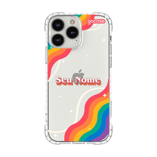 Capinha para celular Nome com Arco-íris