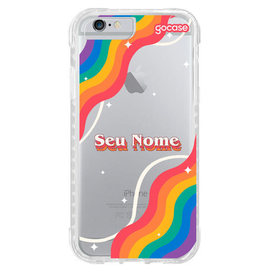 Capinha para celular Nome com Arco-íris