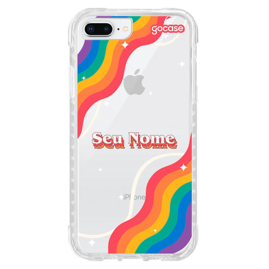 Capinha para celular Nome com Arco-íris