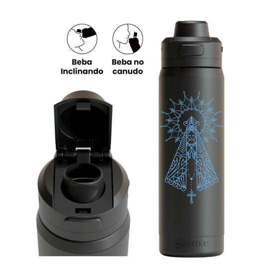 Garrafa Térmica Flip Pro - Nossa Senhora Aparecida Linear