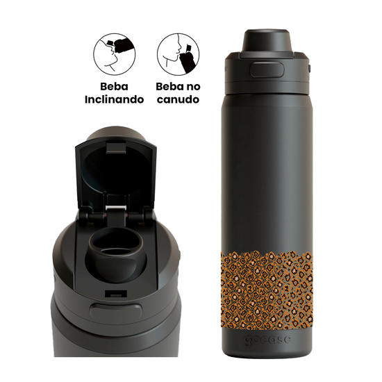 Garrafa Térmica Flip Pro + Ebook - Onça Glow