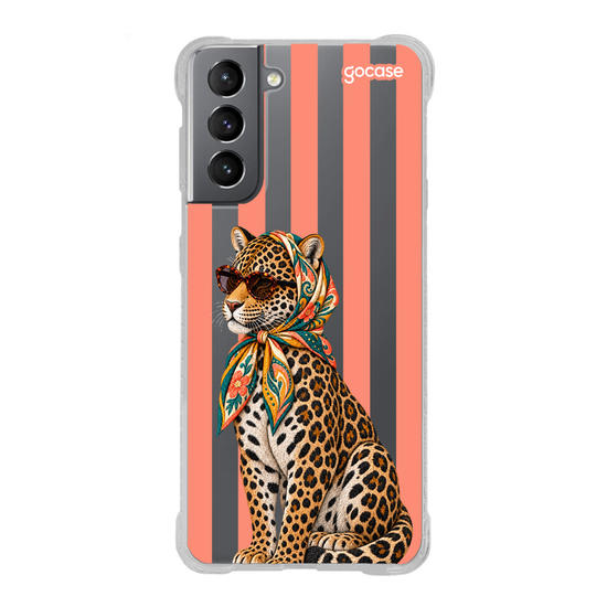Capinha para celular  Onça Lenço Tropical