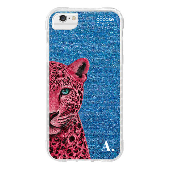 Capinha para celular  Onça Pink Efeito Cravejado