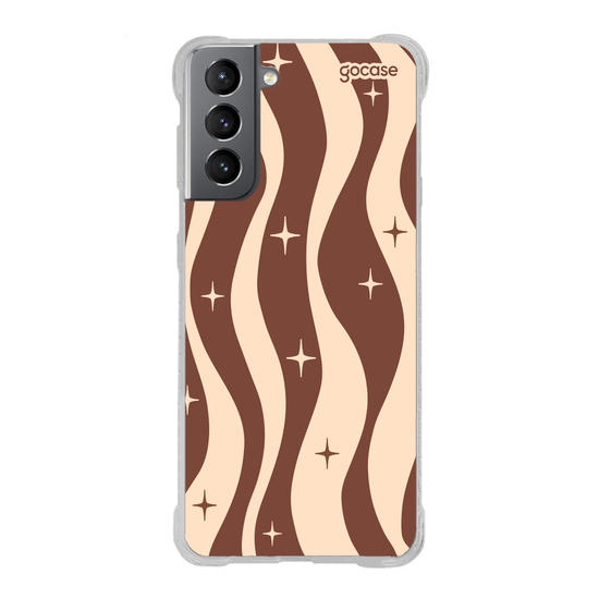 Capinha para celular  Ondas Retrô Marrom