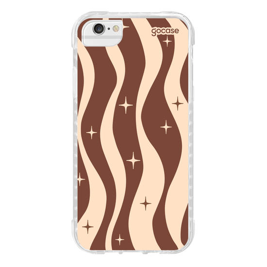 Capinha para celular  Ondas Retrô Marrom