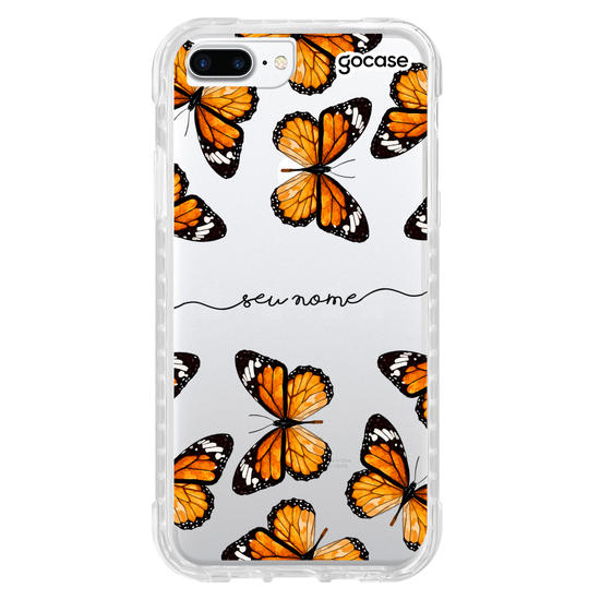 Capinha para celular Borboletas Laranjas Manuscrita
