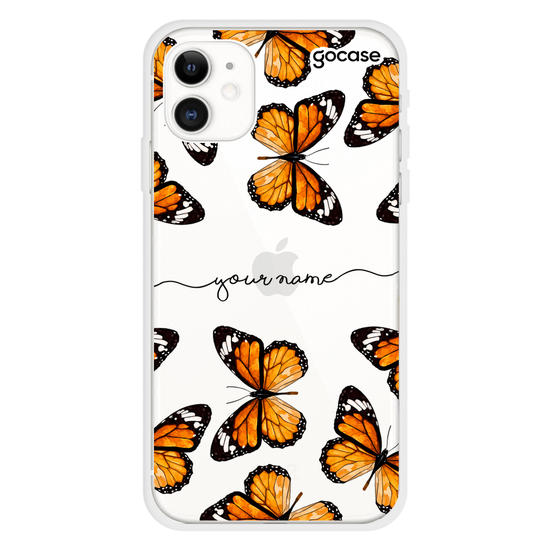 Orange Butterflies Handwritten Phone Case