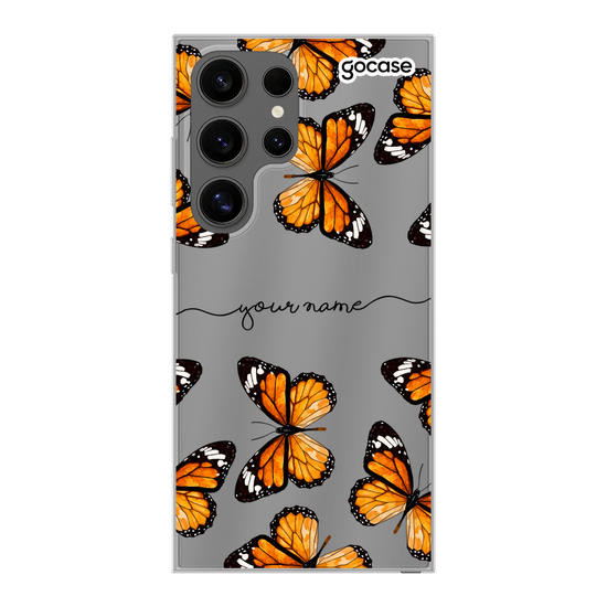 Orange Butterflies Handwritten Phone Case