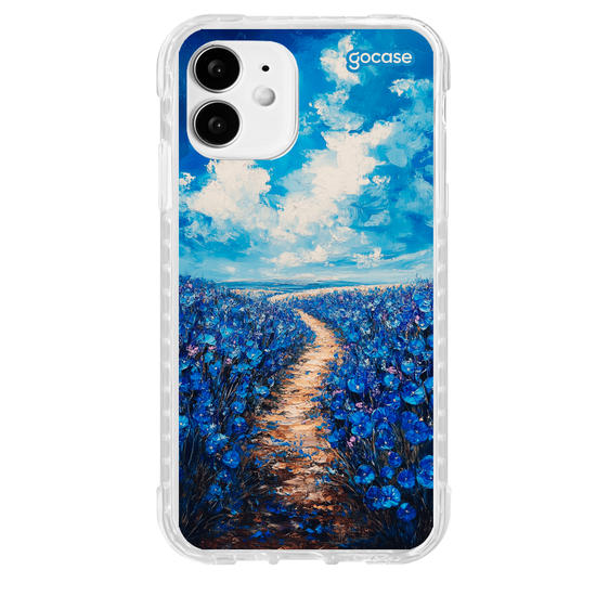 Capinha para celular  Paisagem de Flores Azuis