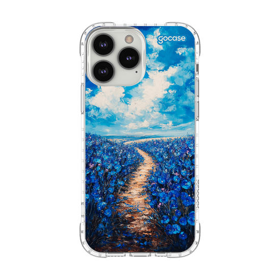 Capinha para celular  Paisagem de Flores Azuis