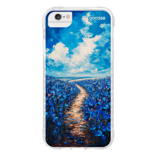 Capinha para celular  Paisagem de Flores Azuis