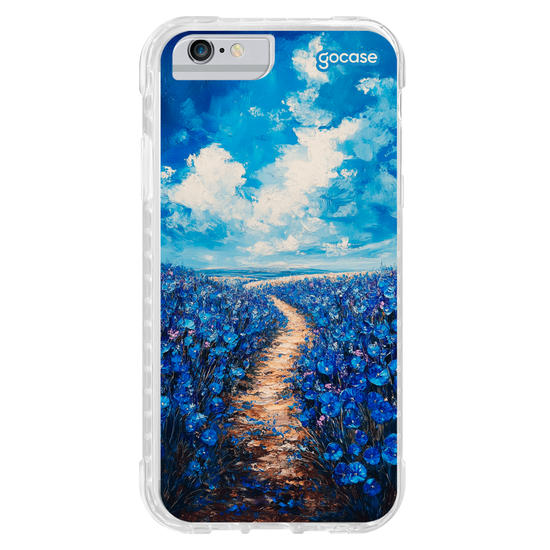 Capinha para celular  Paisagem de Flores Azuis