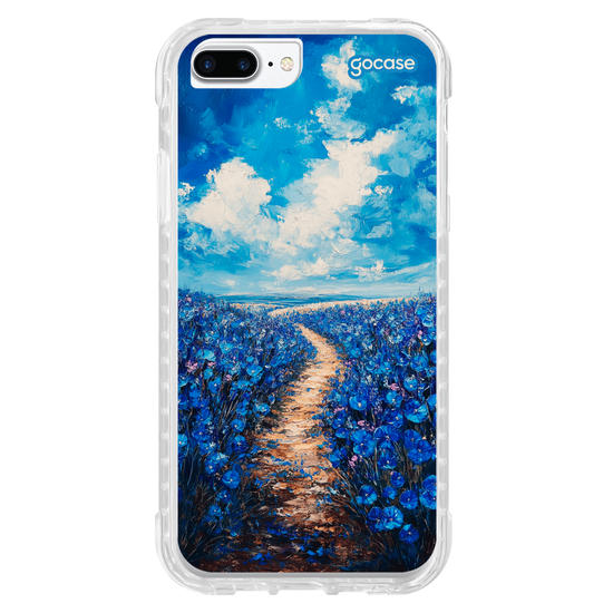 Capinha para celular  Paisagem de Flores Azuis