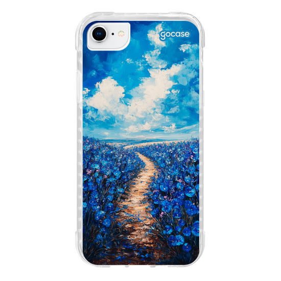 Capinha para celular  Paisagem de Flores Azuis