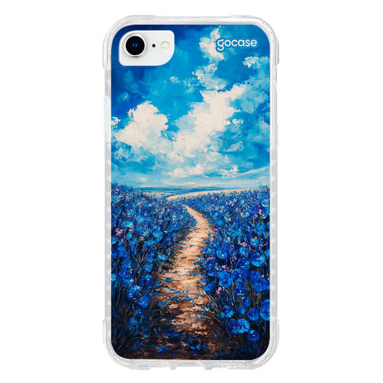 Capinha para celular  Paisagem de Flores Azuis