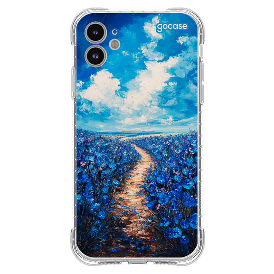 Capinha para celular  Paisagem de Flores Azuis
