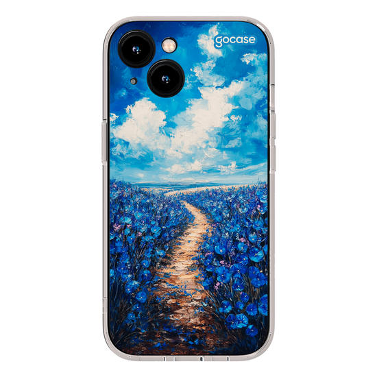Capinha para celular  Paisagem de Flores Azuis
