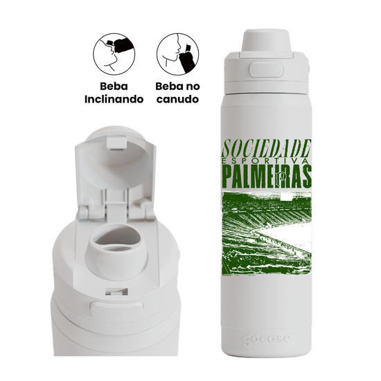 Garrafa Térmica Flip Pro + Ebook - Palmeiras - Parque Palestra