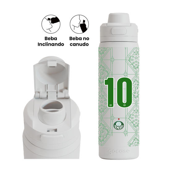 Garrafa Térmica Flip Pro + Ebook - Palmeiras - Uniforme 1 2025 P