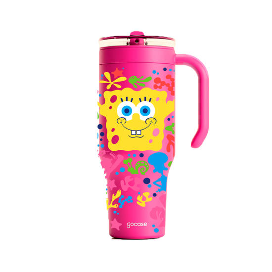 Copo Térmico Life + Ebook - Bob Esponja - Silhuetas Divertidas