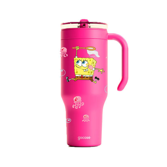 Copo Térmico Life + Ebook - Bob Esponja - Caçando Águas-vivas