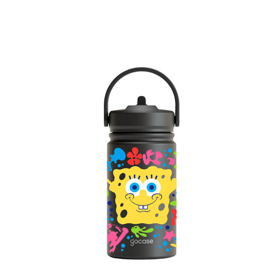 Garrafa Térmica Mini + Ebook - Bob Esponja - Silhuetas Divertidas