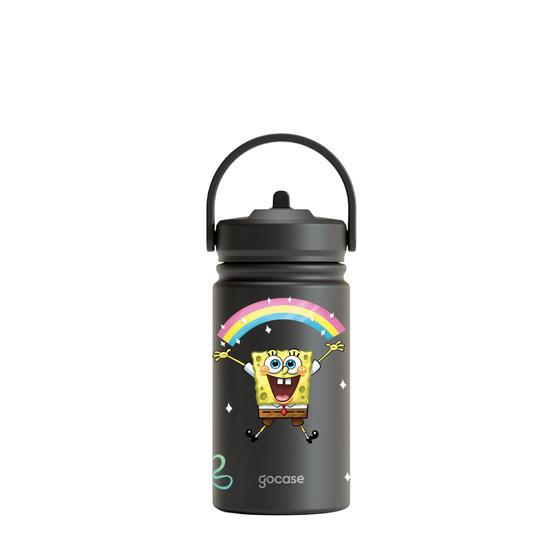 Garrafa Térmica Mini + Ebook - Bob Esponja - Rainbow