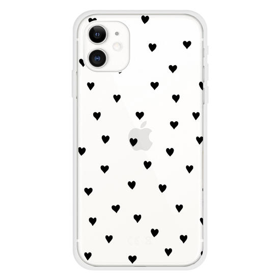 Pattern Black Hearts (No Custom) Phone Case
