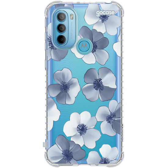 Capinha para celular  Pattern Flores Azuis