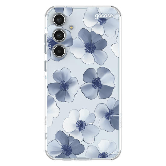 Capinha para celular  Pattern Flores Azuis