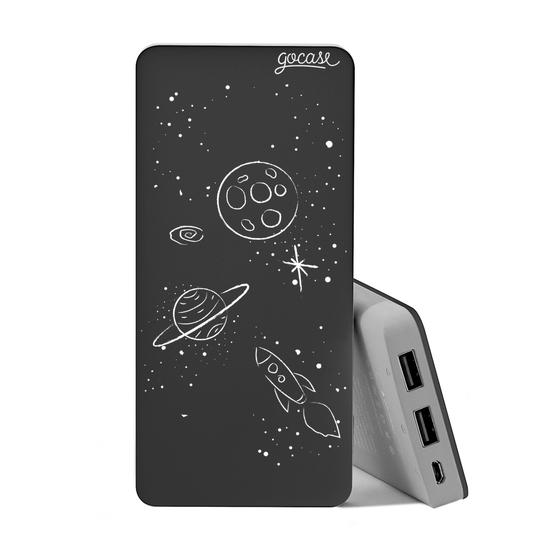 Carregador Portátil Power Bank (10000mAh) Preto - Rabisco de Universo