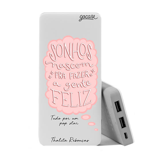 Carregador Portátil Power Bank (10000mAh) - Sonhos - Rosa by Thalita Rebouças
