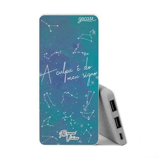 Power Bank Slim Portable Charger (5000mAh) - A Culpa é do Signo by Bruna Vieira