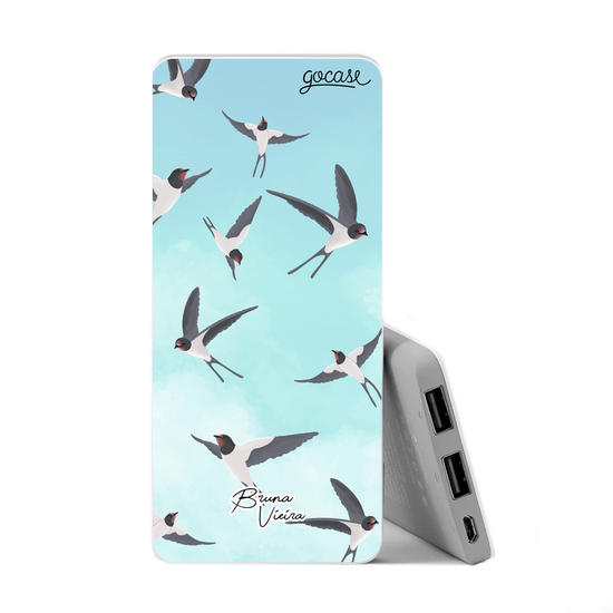 Power Bank Slim Portable Charger (5000mAh) - Andorinhas by Bruna Vieira