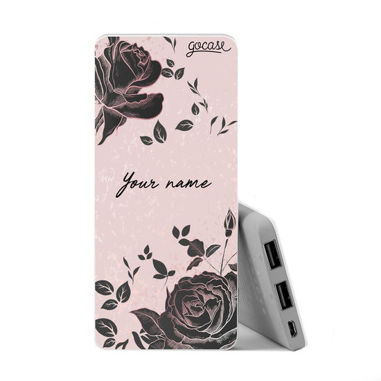 Power Bank Slim Portable Charger (5000mAh) - Carregador Portátil Power Bank (5000mAh) - Black Rosé - Pink Version