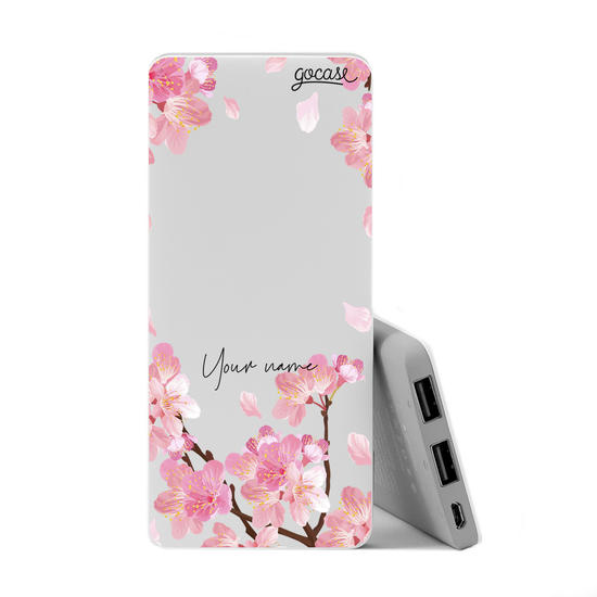 Power Bank Slim Portable Charger (5000mAh) - Cherry Garden - Inicial Glitter