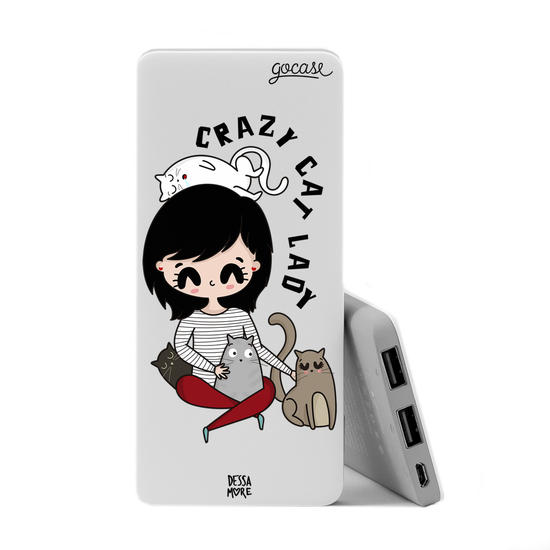 Power Bank Slim Portable Charger (5000mAh) - Crazy Cat Lady