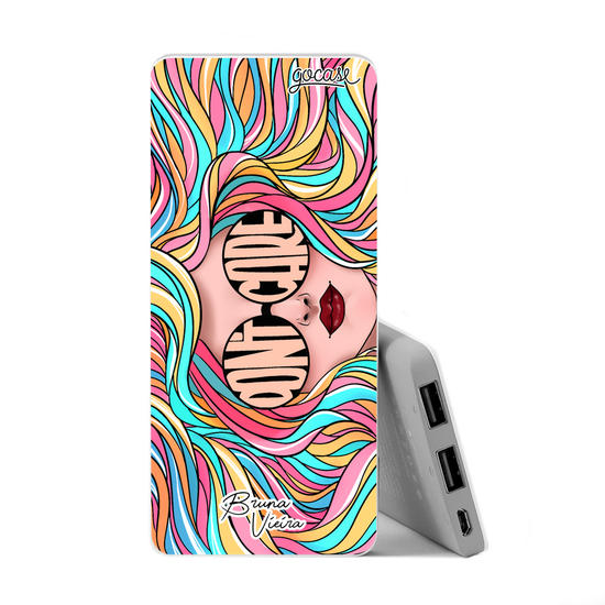 Power Bank Slim Portable Charger (5000mAh) - Don’t Care By Bruna Vieira