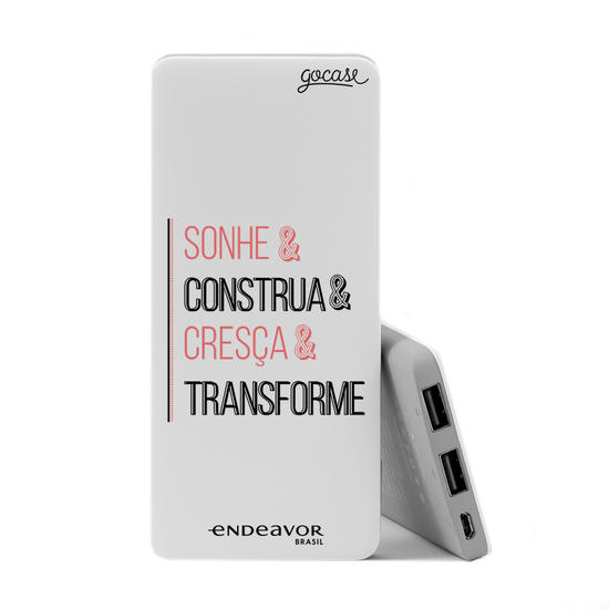 Power Bank Slim Portable Charger (5000mAh) - Endeavor - Sonhe, Construa, Cresça e Transforme