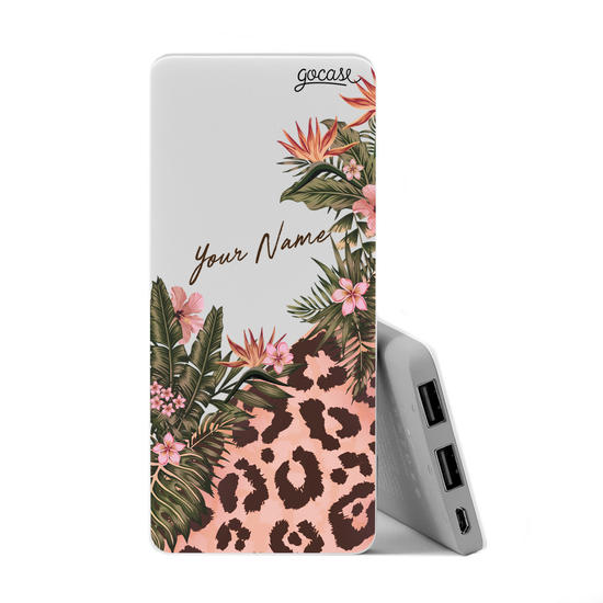 Power Bank Slim Portable Charger (5000mAh) - Fancy Tropical Customizable