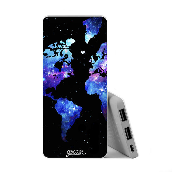 Power Bank Slim Portable Charger (5000mAh) - World Map Universe