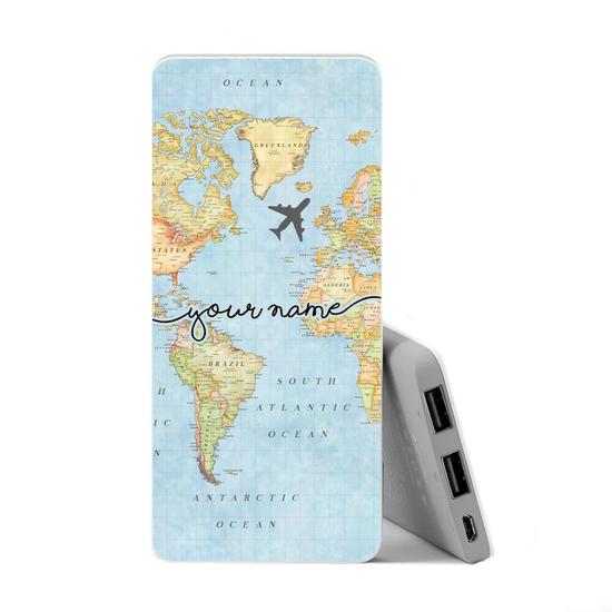 Power Bank Slim Portable Charger (5000mAh) - World Map