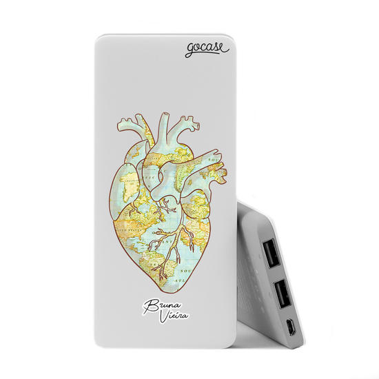 Power Bank Slim Portable Charger (5000mAh) - Meu Coração by Bruna Vieira